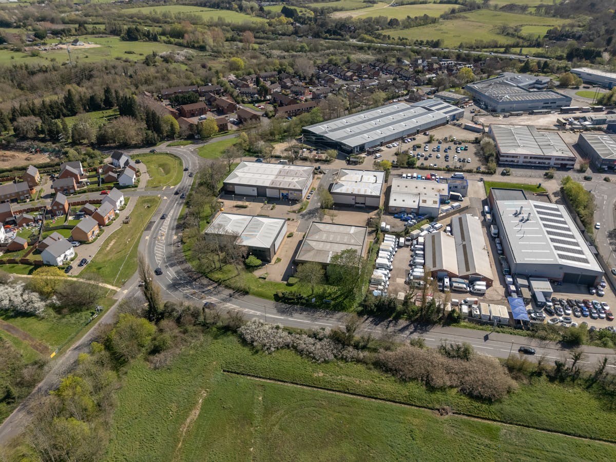 Aerial view of Monkton Park industrial estate, Farnham